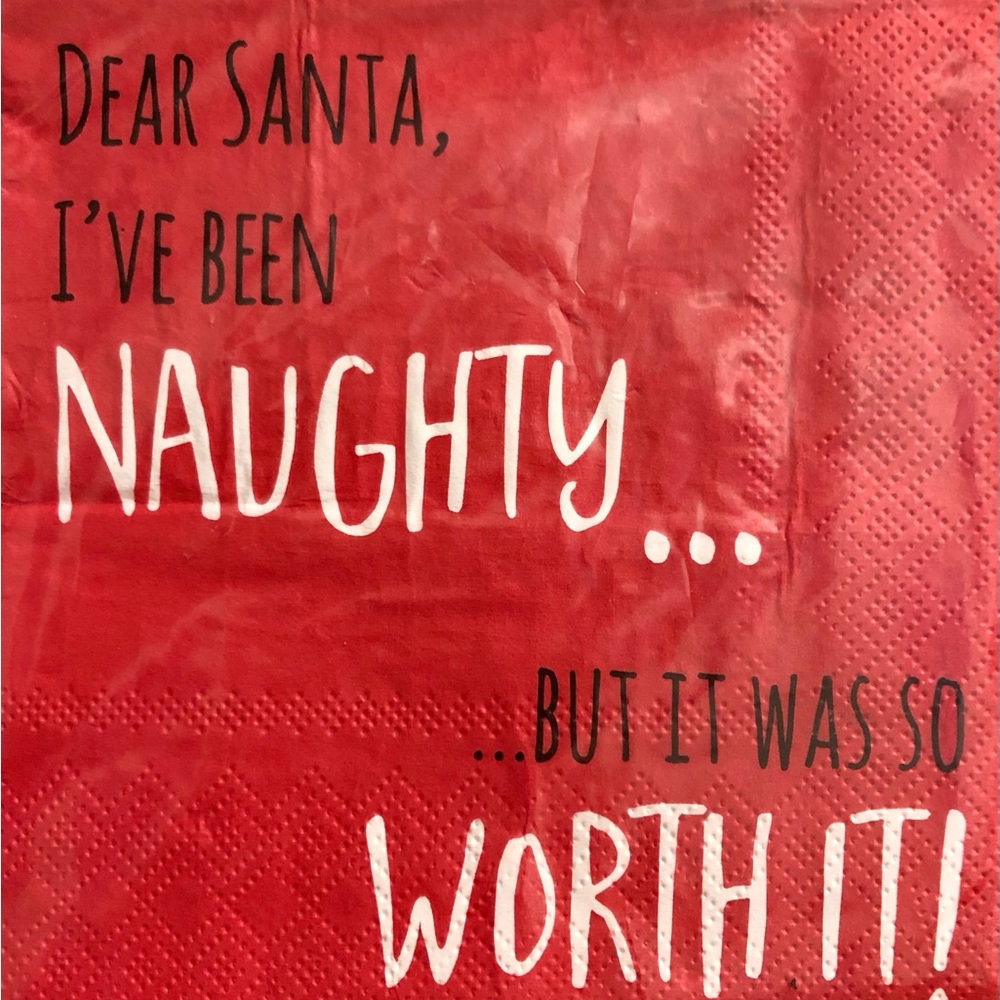 Blueink Studios Two (2) Dear Santa INDIVIDUAL Decoupage Cocktail Napkins